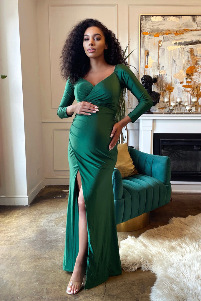 Green Bardot Maternity Dress, Off the ...